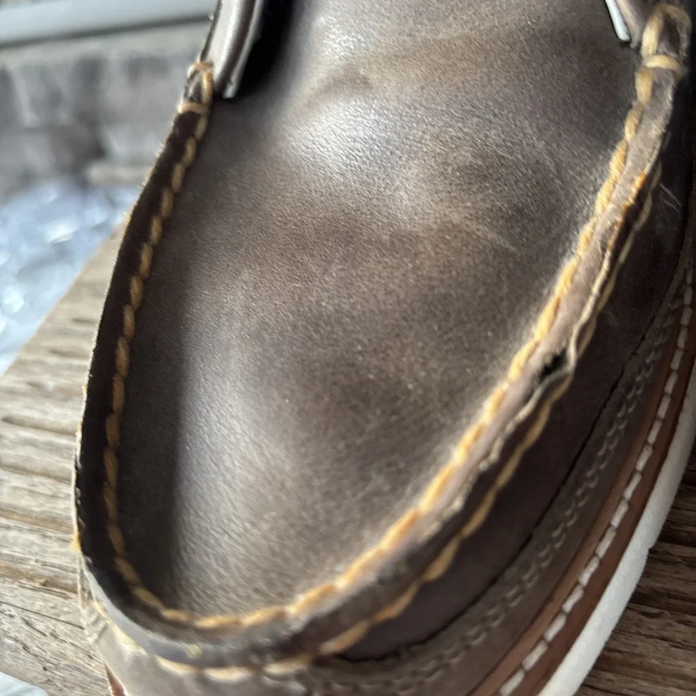 Sperry Men's 10 Authentic Brown/ Taupe Chukka Boots Push Wave Leather Inserts